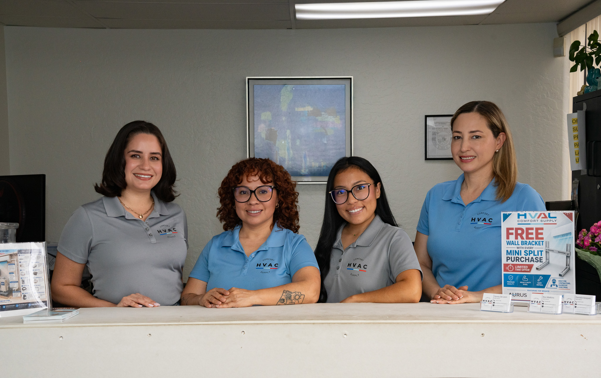 HVAC Comfort Supply showroom and team